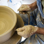 David and Margaret Frith at work at Brookhouse Pottery 2017